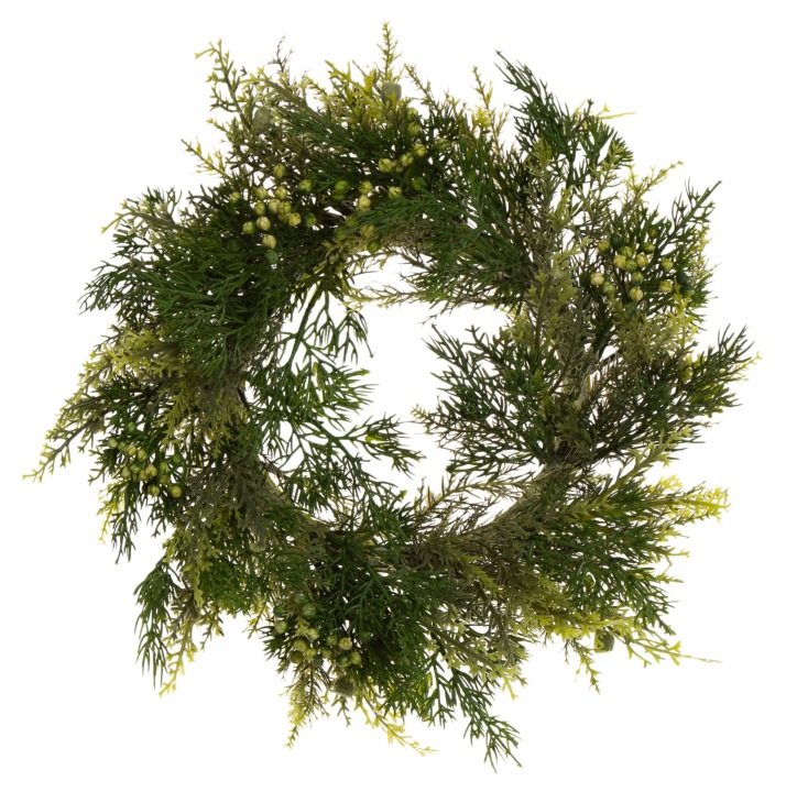 Wianek Tuja Zielony Ozdobny Dekoracyjny 34 Cm