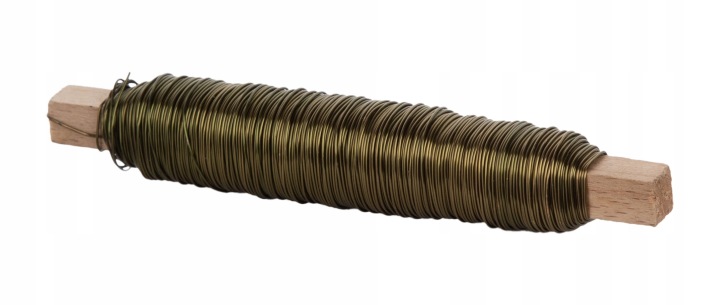 Drut Drucik Florystyczny Oliwkowy Na Kołku 0,5 Mm 100G 54M