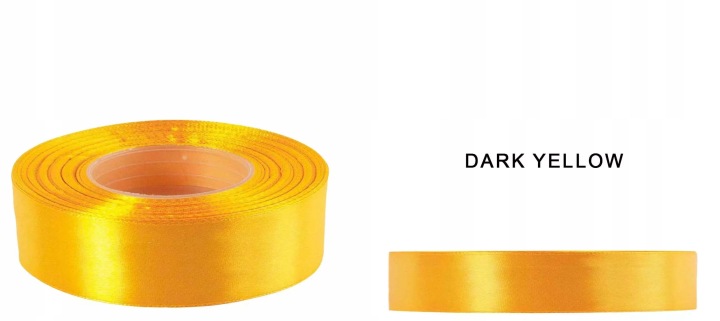 6 Mm 32M Dark Yellow Ciemny Żółty Wstążka Tasiemka Satyna Atłas