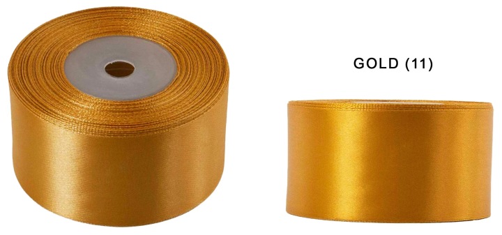 4 CM 32M GOLD BROWN ZŁOTY BRĄZ WSTĄŻKA TASIEMKA SATYNA ATŁAS