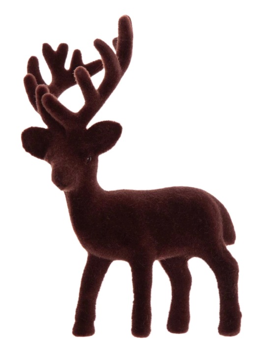 Renifer Ciemny Brązowy Flokowany 11 Cm Figurka
