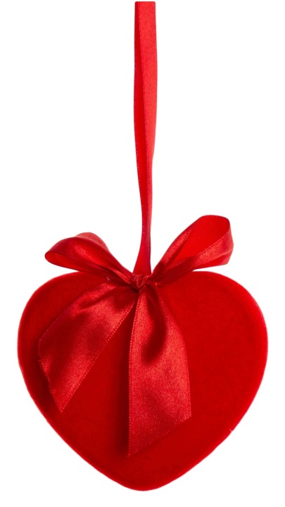 Serce Czerwone Flokowane 10,5 Cm Zawieszka