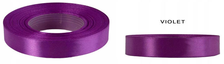 1,2 CM 32M VIOLET FIOLETOWA WSTĄŻKA TASIEMKA SATYNA ATŁAS