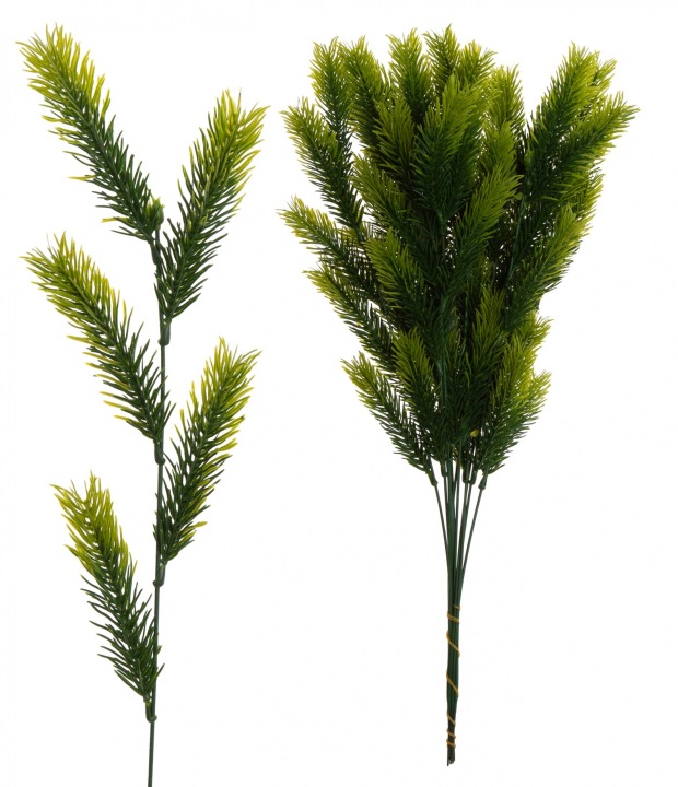 12x GAŁĄZKA IGLASTA DODATEK ZIELONY 50 CM