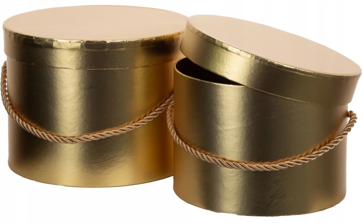 2X FLOWER BOX GOLD ZŁOTE PUDEŁKO NA KWIATY