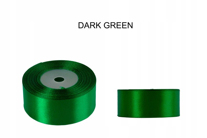 5 Cm 32M Dark Green Zielona Wstążka Tasiemka Satyna Atłas