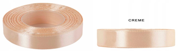 6 Mm 32M Cream Kremowa Wstążka Tasiemka Satyna Atłas