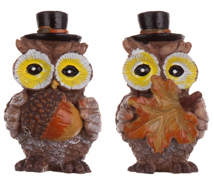2X Sowa Figurka Poliresing