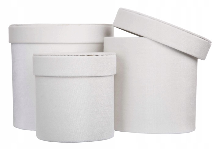 3X Flower Box Biały White Welur Pudełko Na Kwiaty