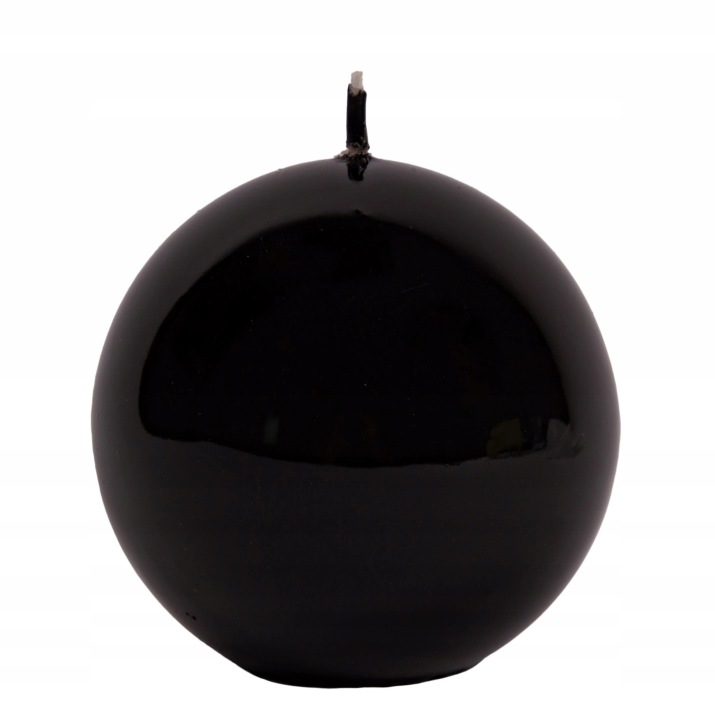 Świeca Kula Czarna Lakierowana 8 Cm