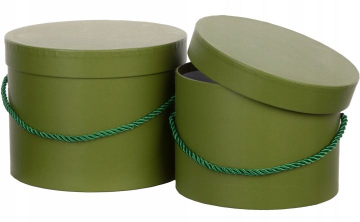 2X FLOWER BOX DK OLIVE GREEN ZIELONE PUDEŁKO NA KWIATY