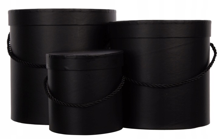 3X Flower Box Pudełko Na Kwiaty Prezent Czarny Black
