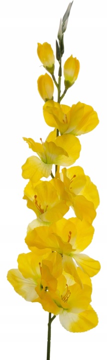 12X Mieczyk Żółty Gałązka Kwiaty Sztuczne 54 Cm
