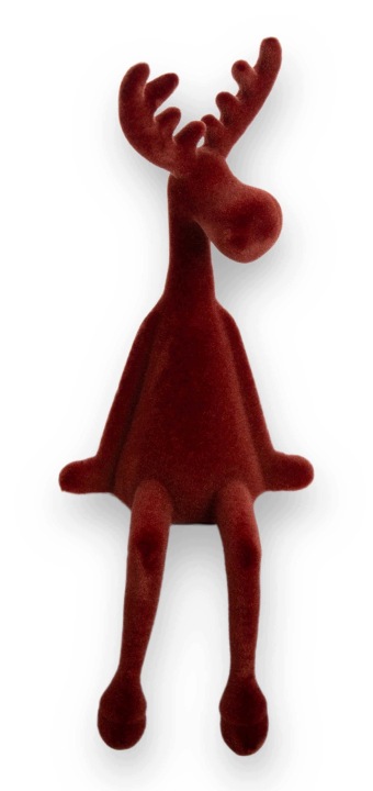 Renifer Rudy Brąz Flokowany 32 Cm Figurka