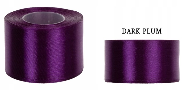 4 Cm 32M Dark Plum Ciemna Śliwka Wstążka Tasiemka Satyna Atłas
