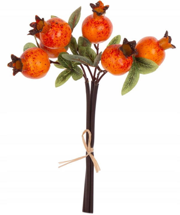 3X Granat Pomarańczowy Gałązka Owoce Sztuczne 31 Cm