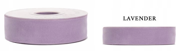 WSTĄŻKA WELUR DWUSTRONNY 40 MM X 7M LAVENDER LAWENDOWA