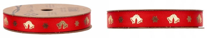 Ryps "Dzwonki" 1,2 Cm 20Y Red/Gold 18,2 M