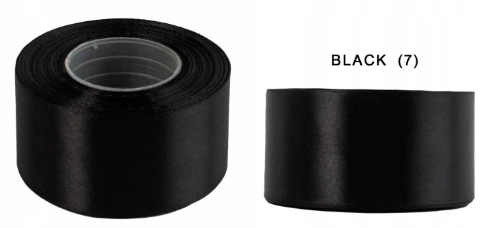 5 Cm 32M Black Czarna Wstążka Tasiemka Satyna Atłas