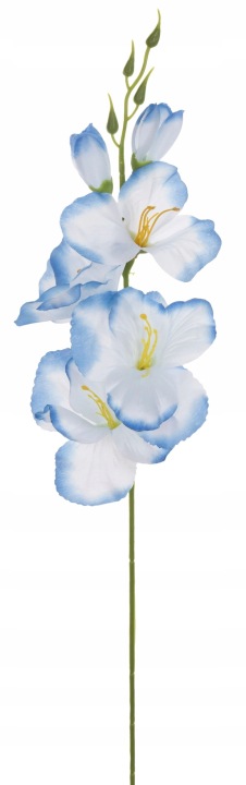 12X Mieczyk Niebieski Biały Gałązka Kwiaty Sztuczne 54 Cm