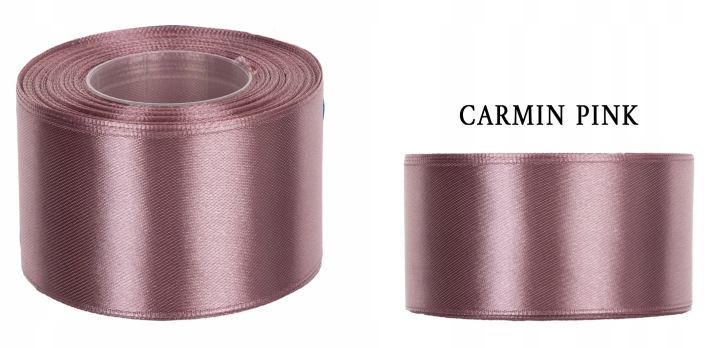 3,8 Cm 32M Carmine Pink Różowa Wstążka Tasiemka Satyna Atłas