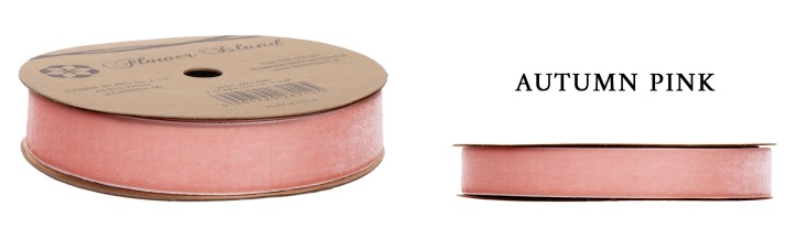 WSTĄŻKA WELUR 1,5 CM X 10Y AUTUMN PINK RÓŻ