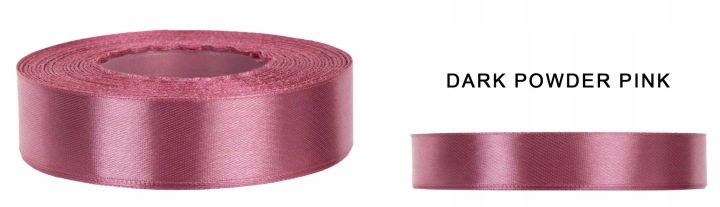 6 MM 32M DARK POWDER PINK RÓŻOWA WSTĄŻKA TASIEMKA SATYNA ATŁAS