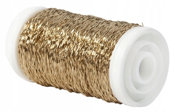 Drut Florystyczny Karbowany Złoty 75 G 102 M 0,3Mm