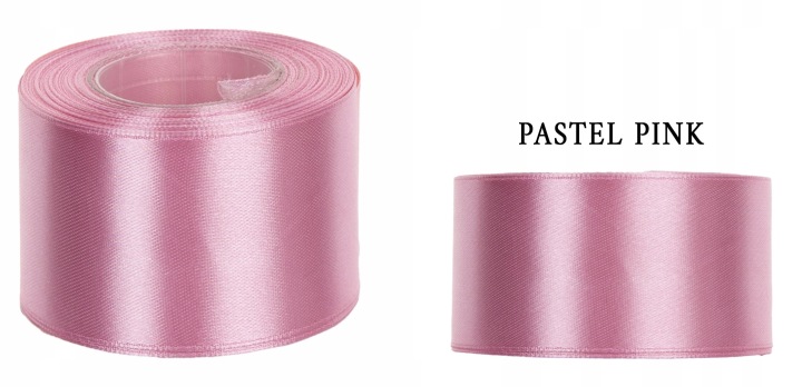 4 Cm 32M Pastel Pink Jasna Różowa Wstążka Tasiemka Satyna Atłas