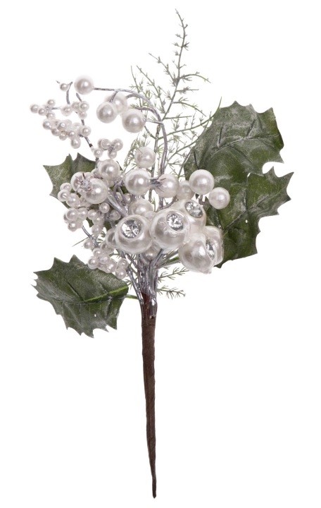 Stroik Świąteczny Perłowy 28 Cm
