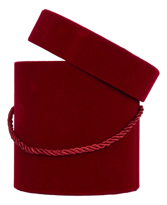 FLOWER BOX WELUR PUDEŁKO OZDOBNE BURGUNDY 12,2 x 12,2