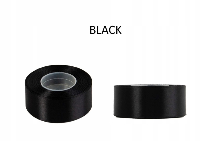 3,8 Cm 32M Black Czarna Wstążka Tasiemka Satyna Atłas