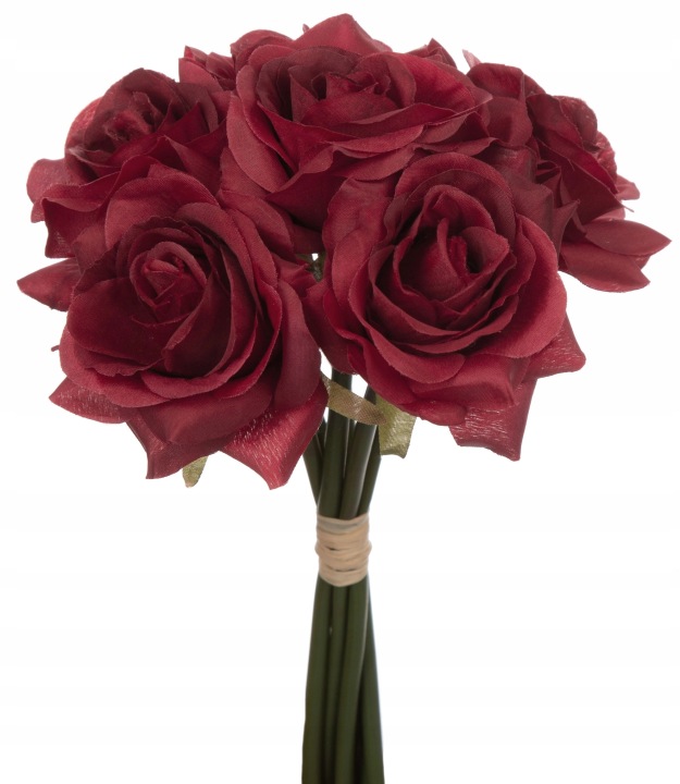BUKIET RÓŻ RÓŻA CZERWONA KWIATY SZTUCZNE 24 CM