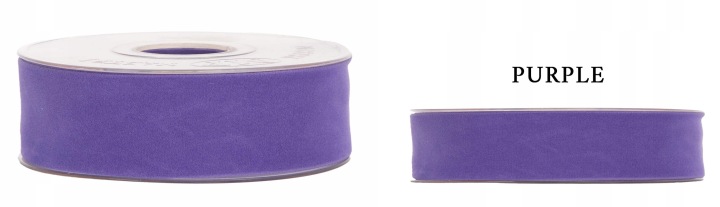 Wstążka Welur Dwustronny 40 Mm X 7M Purple Fioletowa