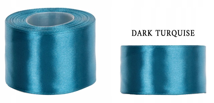 4 Cm 32M Dark Turquoise Ciemny Turkus Wstążka Tasiemka Satyna Atłas