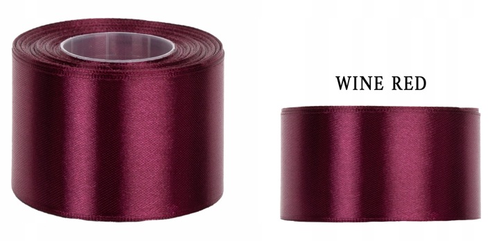 4 Cm 32M Wine Red Wstążka Tasiemka Satyna Atłas