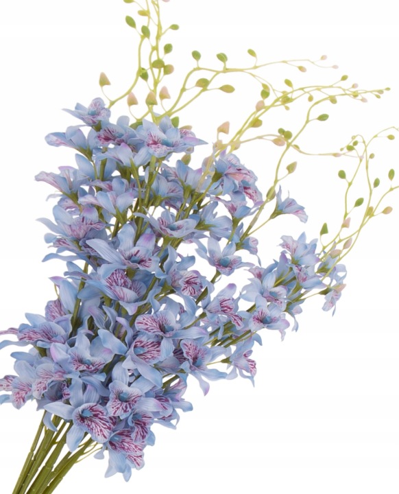 12X Storczyk Tajlandzki Powder Blue Niebieski Gałązka Kwiaty Sztuczne