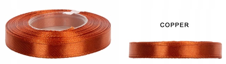 1,2 Cm 32M Copper Kolor Miedzi Wstążka Tasiemka Satyna Atłas