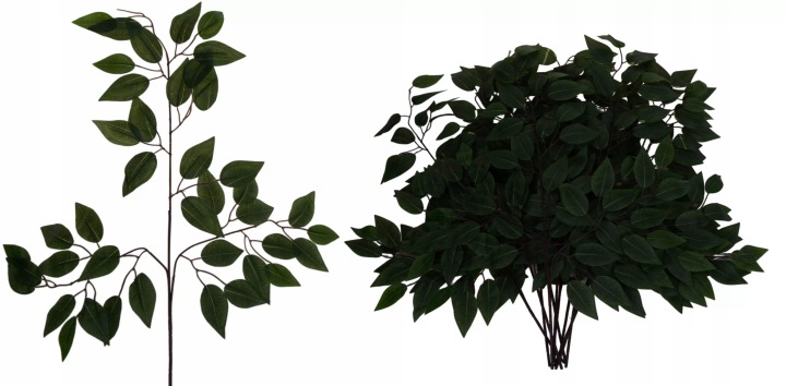 12X Liście Liść Benjamin 61 Cm Kwiaty Sztuczne