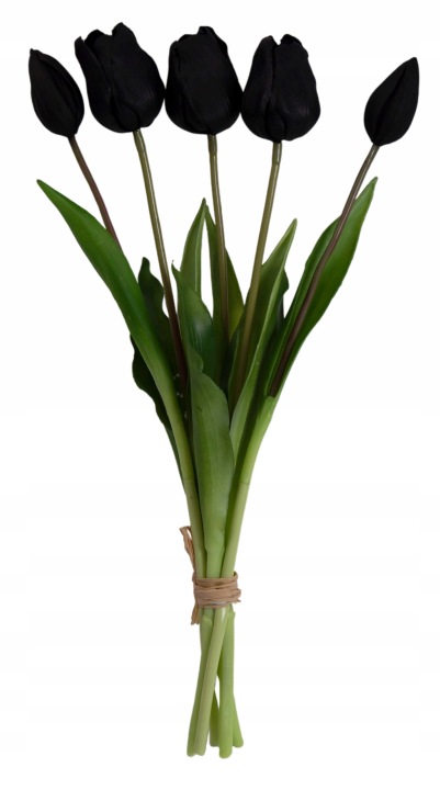 5X TULIPAN CZARNY BUKIET TULIPANÓW GUMOWE SYLIKONOWE WIOSNA
