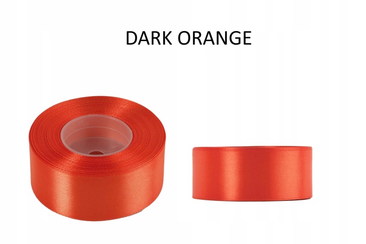 4 Cm 32M Dark Orange Ciemna Pomarańczowa Wstążka Tasiemka Satyna Atłas