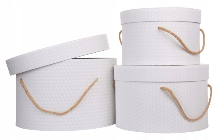 3X Flower Box Biały White Pudełko Na Kwiaty