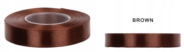 6 Mm 32M Brown Brązowa Wstążka Tasiemka Satyna Atłas