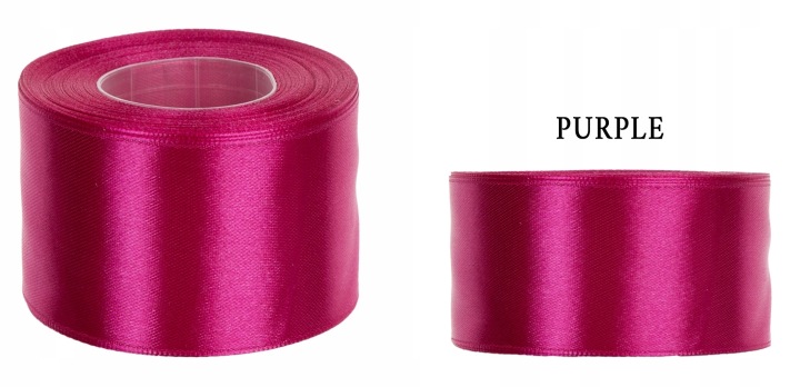 4 Cm 32M Purple Ciemny Róż Wstążka Tasiemka Satyna Atłas