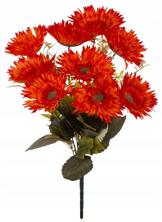 Gerbera Pomarańczowa Bukiet 9 Kwiatów 46 Cm