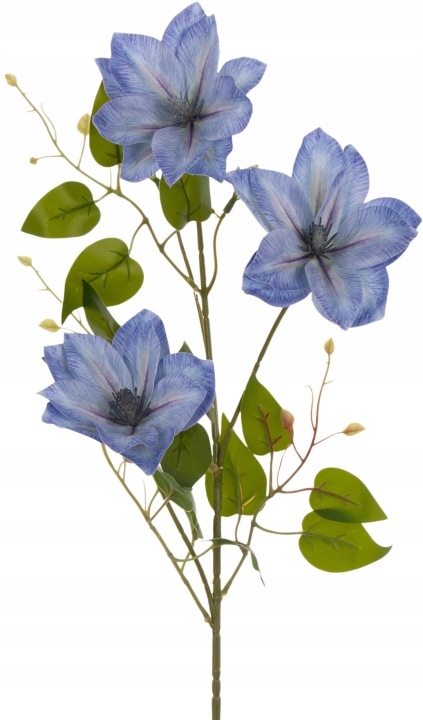 Klematis Lt. Blue Niebieski Gałązka Kwiaty Sztuczne 77 Cm