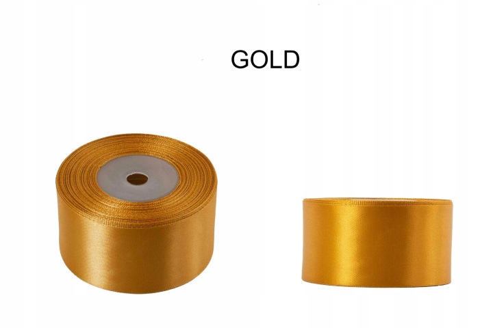 5 Cm 32M Gold Złota Wstążka Tasiemka Satyna Atłas