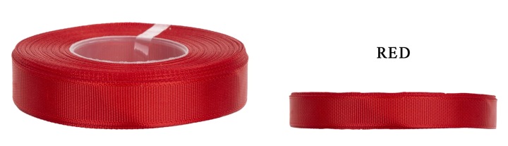 Ryps 0,65 Cm 22,8 M Red Czerwona Tasiemka Rypsowa