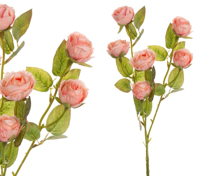 Róża Gałązka Drobne Kwiaty Róż Pink 63 Cm