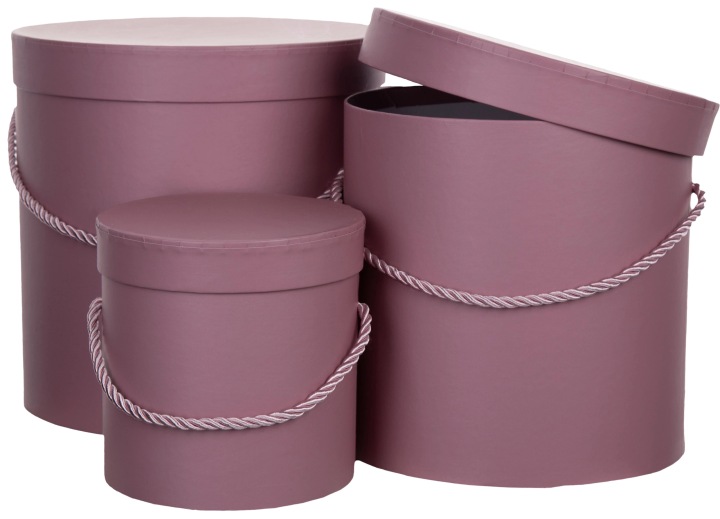 3X Flower Box Pudełko Na Kwiaty Prezent Carmine Pink Róż